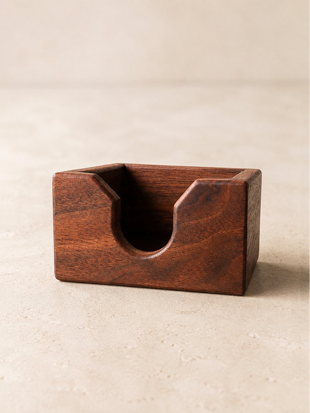 Walnut coaster holder, empty